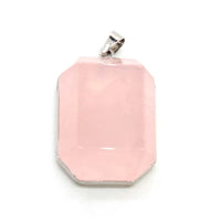 Natural Labradorite Crystal Rectangle Faceted Stone Pendants For Women Amethyst Apatite Gemstone Pendant Man Jewelry No Chain