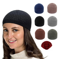 1pc Men's Casual Knitted Muslim Women Prayer Hats Winter Warm Beanies Cap Islamic Ramadan