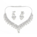Hot Selling New Arrival  Women Fashion Jewelry Set Wedding Bridal Crystal Necklace Earrings Set