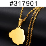 Anniyo Carriacou Grenada and Petit Martinique Map Pendant Necklaces Stainless Steel Caribbean Sea Jewelry @317801