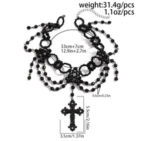 Ingemark Halloween Gothic Big Cross Jesus Pendant Choker Necklace for Women Multilayer Metal Chain Part Jewelry Accessories New