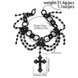 Ingemark Halloween Gothic Big Cross Jesus Pendant Choker Necklace for Women Multilayer Metal Chain Part Jewelry Accessories New