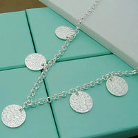 925 Sterling Silver OTTOMAN COIN GYPSY Pendant Chain Necklace Fashion Jewelry