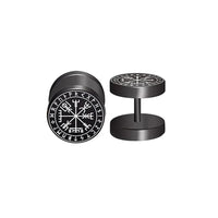 2pcs 18G 316L Stainless Steel Viking Rune Round Stud Earrings for Men Women, Cartilage Tragus Helix Earring Piercing Jewelry
