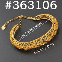Anniyo 1Piece Women Cuff Banglet Gold Plated African Arab Middle East Bracelets Wedding Party Gifts Dubai #363306
