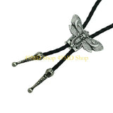 49MD Mens Gothic Western Bolo Tie Cowboy Necktie Metal Skull Moths Pedant Necklace