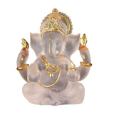 Lord Ganesha Statues Hindu Elephant God Sculpture,Resin Indian Ganesha Idol Buddha Figurine Good Luck Success Transparent Statue