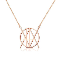 Personalized Logo Name Necklace Custom Monogram Pendant Unique Minimalist Design Name Necklace for Women Anniversary Gift