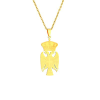 2024 new fashion stainless steel Republic of Serbia eagle pendant necklace temperament everything collarbone chain birthday anni