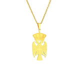 2024 new fashion stainless steel Republic of Serbia eagle pendant necklace temperament everything collarbone chain birthday anni