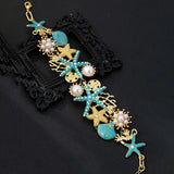 Ocean-style Necklace,Bracelet Decorated with Shells, Starfishs and Imitation Pearls for Women Girls Hot Sale 2025 New Style