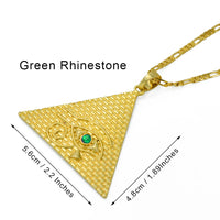 Anniyo Egyptian Pyramid Pendant Necklaces for Women Men Egyptians Eye Of Horus Jewelry Egypt Eye Amulet Hieroglyphics #019306