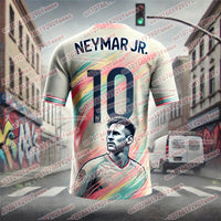 Fashion Football Superstar Neymar 3D Printed Men's Fan T-shirt, Outdoor Sports Breathable Quick Drying Jersey