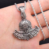 Trendy Retro Crow Prairie Wolf Double Sided Viking Tomahawk Pendant Necklace Charm Men's Necklace Metal Accessorie Party Jewelry