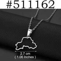 Anniyo Belarus Pendant Necklaces for Women Girls Stainless Steel Jewelry Gold Color and Silver Color #511062