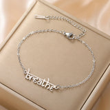 Dawapara Breathe Symbol Bracelet Ohm OM Unalome Symbol Charm Bracelet Stainless Steel Yoga Inspirational Supernatural Jewelry