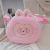 New ladies stylish slanted animals for winter furry 2024 funny cute cartoon children's Japanese single-shouldered funny bag