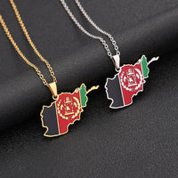 New stainless steel Stainless steel Afghanistan map necklace couple style famous style pop personality dripping titanium steel a