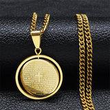 2024 New fashion Prayer Cross pendant necklace Stainless steel Spanish neutral style round pendant collar bone chain accessories