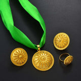 Anniyo Ethiopian sets Pendant DIY Rope Earrings Rings African Eritrean Jewelry Wedding Engagement Habesha Ethnic Items #152016B