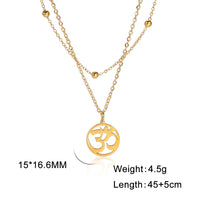 Lucktune OM Yoga Chakra Pendant Necklace Stainless Steel Buddhism Hindu Amulet Choker Chain Necklace for Women Men Retro Jewelry