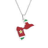 2024 new fashion stainless steel French Guadeloupe map flag pendant necklace temperament everything collarbone chain birthday an