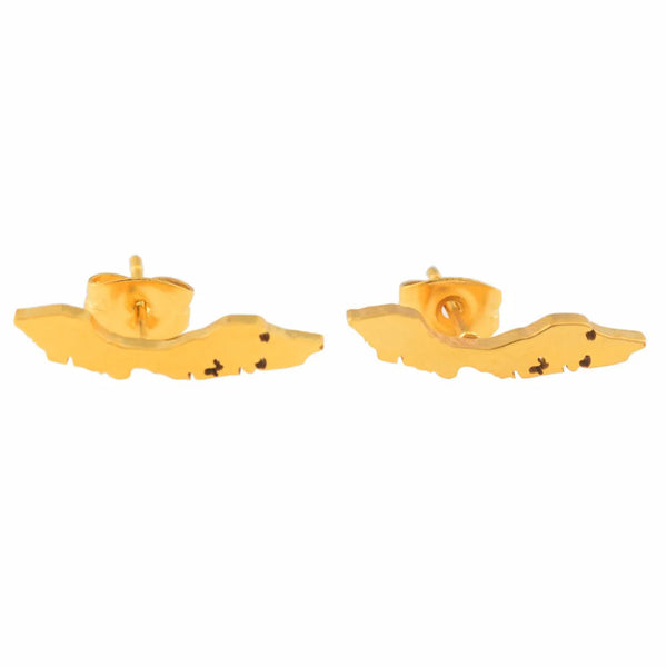 Anniyo Small Curacao Islands Map Stud Earrings Gold Color & Stainless Steel Jewelry Maps  @051921