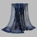 Indian Style New Chiffon Scarves Women Breathable Thin Simulation Silk Scarf Ladies Shawl And Wraps Women Printing Hijab Stole