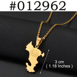 Anniyo Mayotte With Heart Flag Hippocampus Map Pendant Necklaces for Women Girls France Jewelry #012962