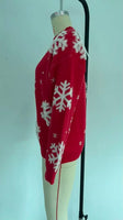 Christmas 2025 Women's Knitted Sweater Snowflake Warm Thicken Jacquard Jumper Oversized Knitwear Full Sleeve Pullovers Xmas Look