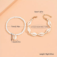 Resin Beads Natural Shell Anklets Fashion Shell White Ankle Bracelet Shell Necklace Beach