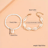 Resin Beads Natural Shell Anklets Fashion Shell White Ankle Bracelet Shell Necklace Beach
