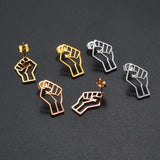 Anniyo Black Lives Matter Fist Symbol Stud Earrings Stainless Steel BLM African Jewelry @321501