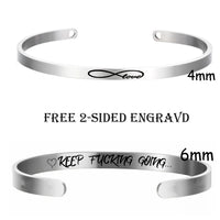 Personnalisé Bracelet for Women Custom Necklace Bar Engraved Name Text Mantra Bangle Cuff Stainless Steel Jewelry for Women Gift