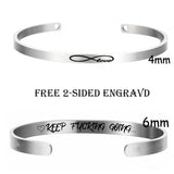 Personnalisé Bracelet for Women Custom Necklace Bar Engraved Name Text Mantra Bangle Cuff Stainless Steel Jewelry for Women Gift