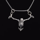 Retro Gothic Mysterious Demon Angel Wings Pendant Necklace Men's Punk Hip Hop Trendy Cool Jewelry Boy Gift