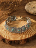 Vintage Alloy Carved Sun Pattern Choker Necklace for Women Traditional Boho Ethnic Round Collar Necklaces Statement Jewelry Gift