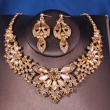 Fashion Crystal Rhinestine Necklace Earring Sets Wedding Hair Accessories For Women Bride