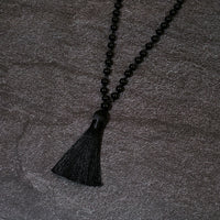 8mm Black Onyx 108 Mala Bead Necklace for Meditation Yoga Prayer Jewelry for Men and Women