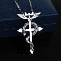 Fashion Dragon Wing With Cross Necklace Punk Style Vintage Necklace Mans Hiphop Accessories