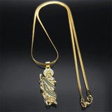 2024 New fashion St. Jude Tadao necklace Zircon copper religious pendant necklace temperament everything with stainless steel cl