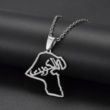 Anniyo Kuwait Map Pendant Necklaces Kuwaiti Stainless Steel Jewelry @360121