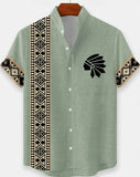 New Men's 3D Fashion Short Sleeve Casual Street Trend Summer Comfort Top Hawaiian Cotton and Linen Shirt