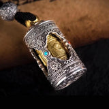 Retro Six Character Buddhist Sutras Scripture Barrel Pendant Women Jewelry Trendy Men Amulet Necklace Male Female Accessories