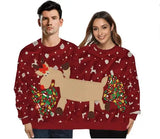 Double Christmas Sweater holiday spoof 3D digital printing couples two-piece Ugly Christmas Sweater Siamese Crew Autumn Winter