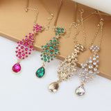 2024 Trend Big Crystal Pendant Forehead Chain Hairpin Hair Accessories Women's Ethnic Tiara Headpiece Tikka Indian Head Jewelry
