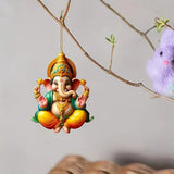 Ganesha Versatile Pendant Keychain,Eastern Elements 2D Flat Acrylic Ornament,Hanging Decoration for Car,Bags,Festive,Party,Gift
