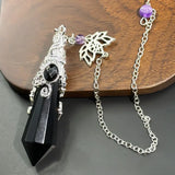 Silver Color 12 Faceted Natural Stone Crystal Pendant Pendulum for Divination 100% Clear Quartz Amethysts Pendulums Pendulo X334