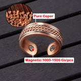 Vinterly Pure Copper Magnetic Rings Women Men Twisted Health Energy Finger Open Cuff Adjustable Jewelry High Magnet Resizable