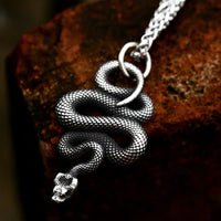 Beier Fashion Vintage Women Men Snake Stainless Steel Pendant Chain Necklace Jewelry LLBP8-492P